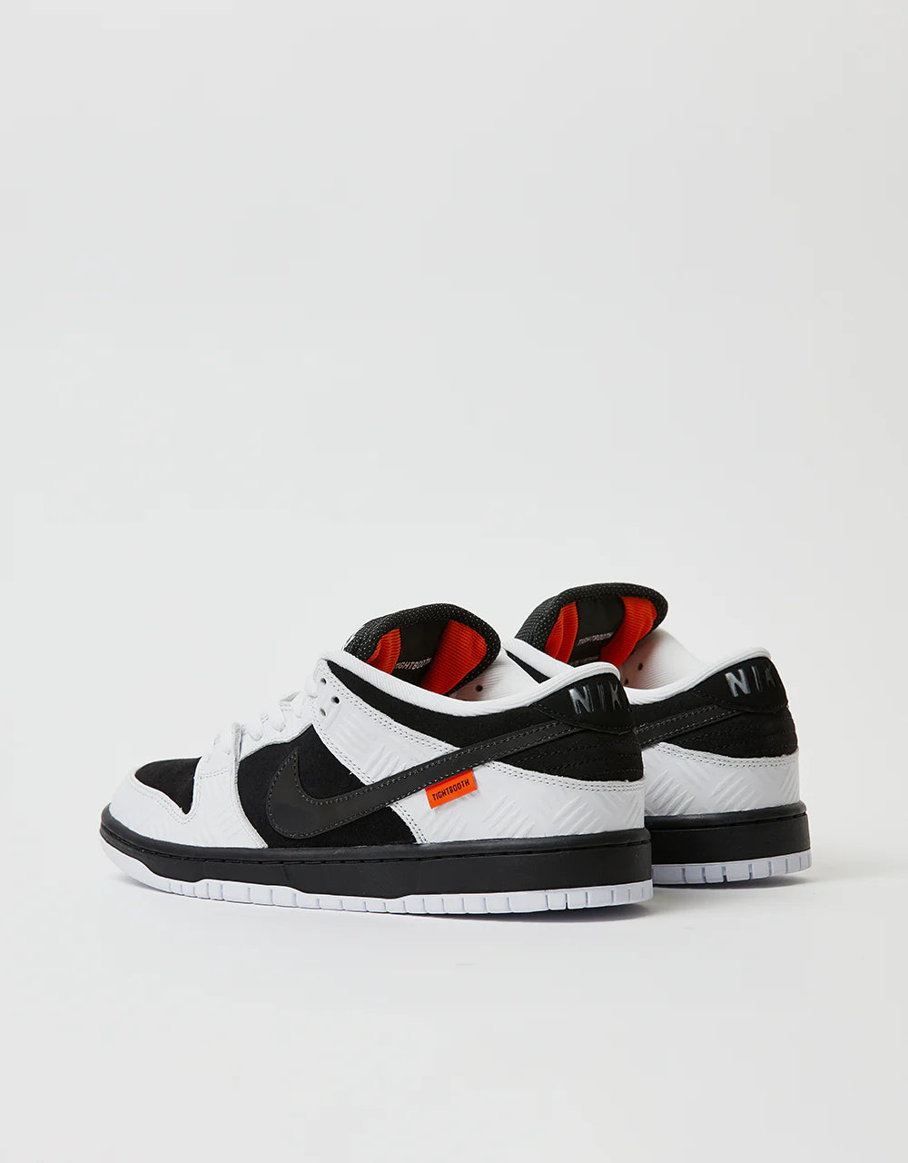 Nike SB 'Tightbooth' Dunk Low QS Skate Shoes - White/Black-Safety Orange