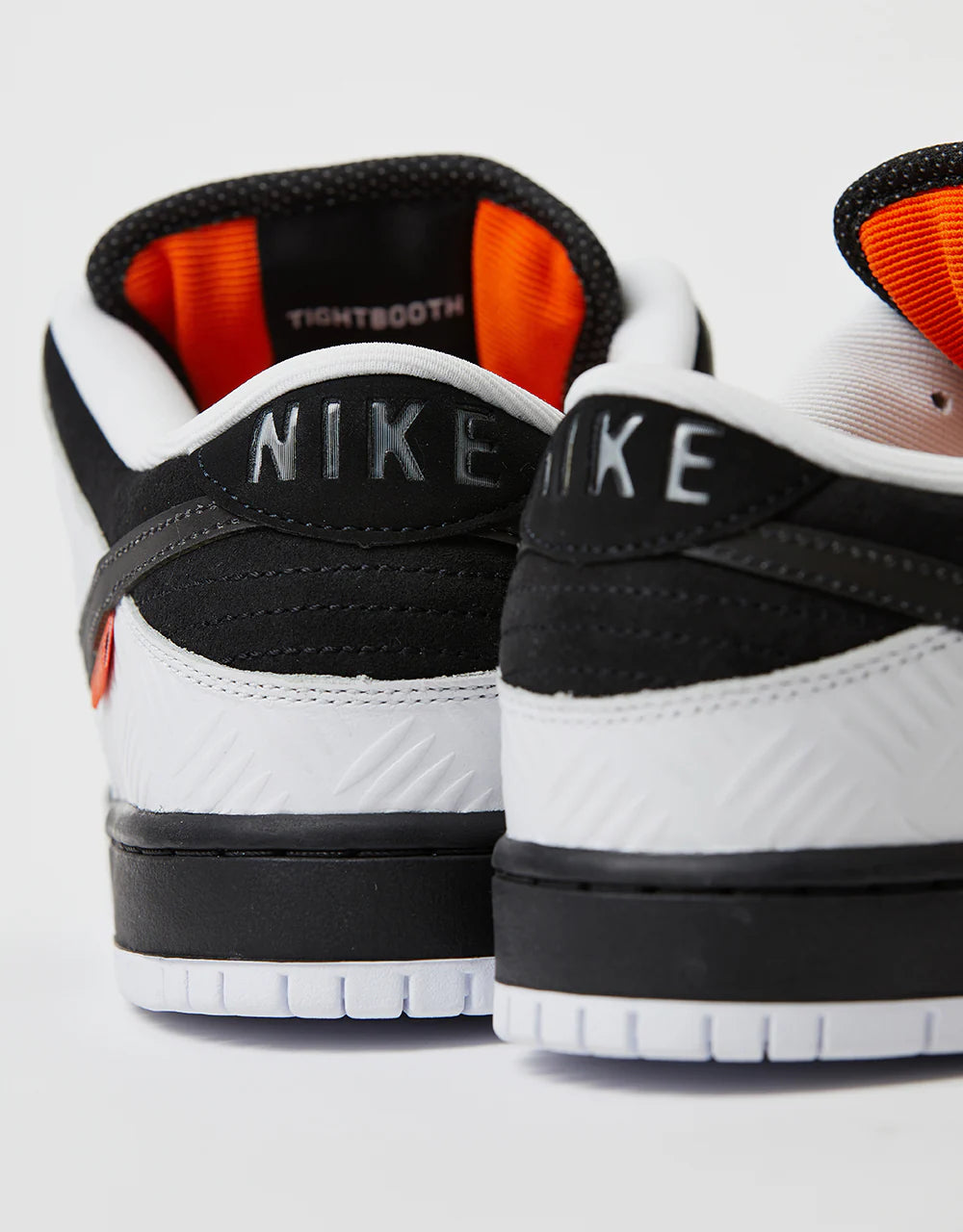 Nike SB 'Tightbooth' Dunk Low QS Skate Shoes - White/Black-Safety Orange