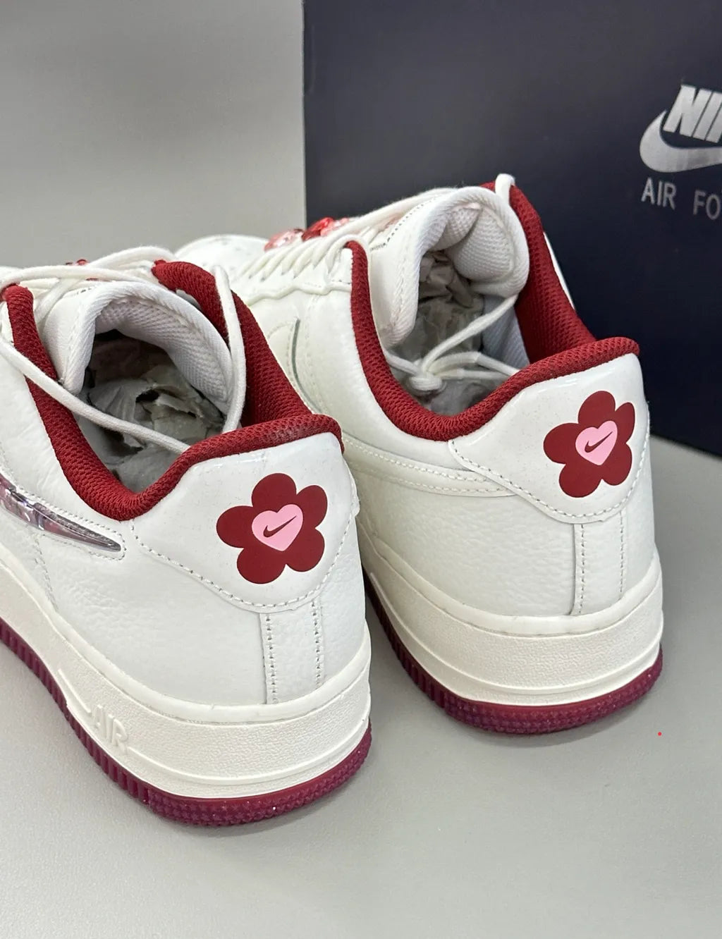 Jyothinivasaluva Nike Air Force White With Pink And Blue Tick