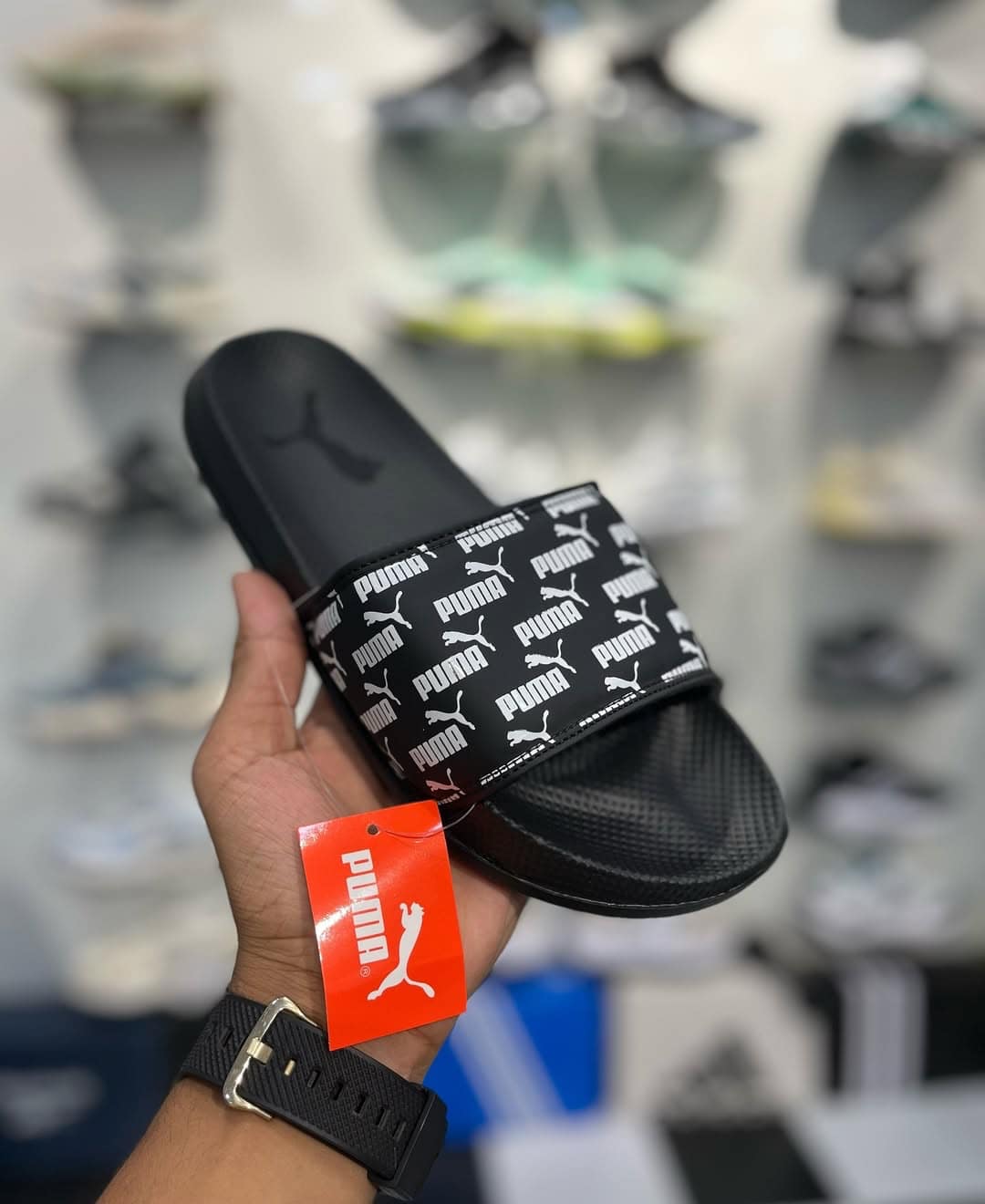 Claquette Puma soft foam Black/White