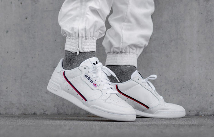 Adidas Continental 80 White Scarlet Navy - Spadri Tunisie