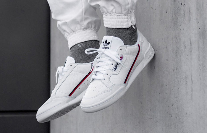 Adidas Continental 80 White Scarlet Navy - Spadri Tunisie