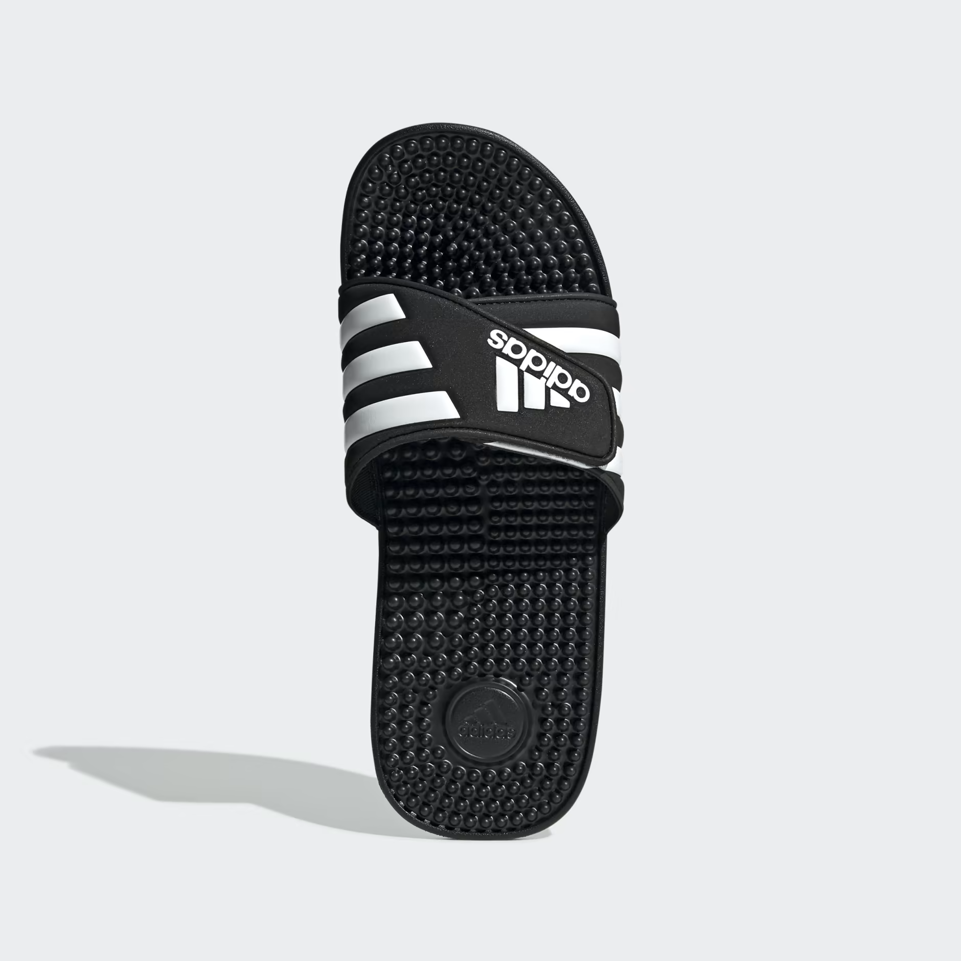 Claquette Adidas " Adissage " Black - White stripes