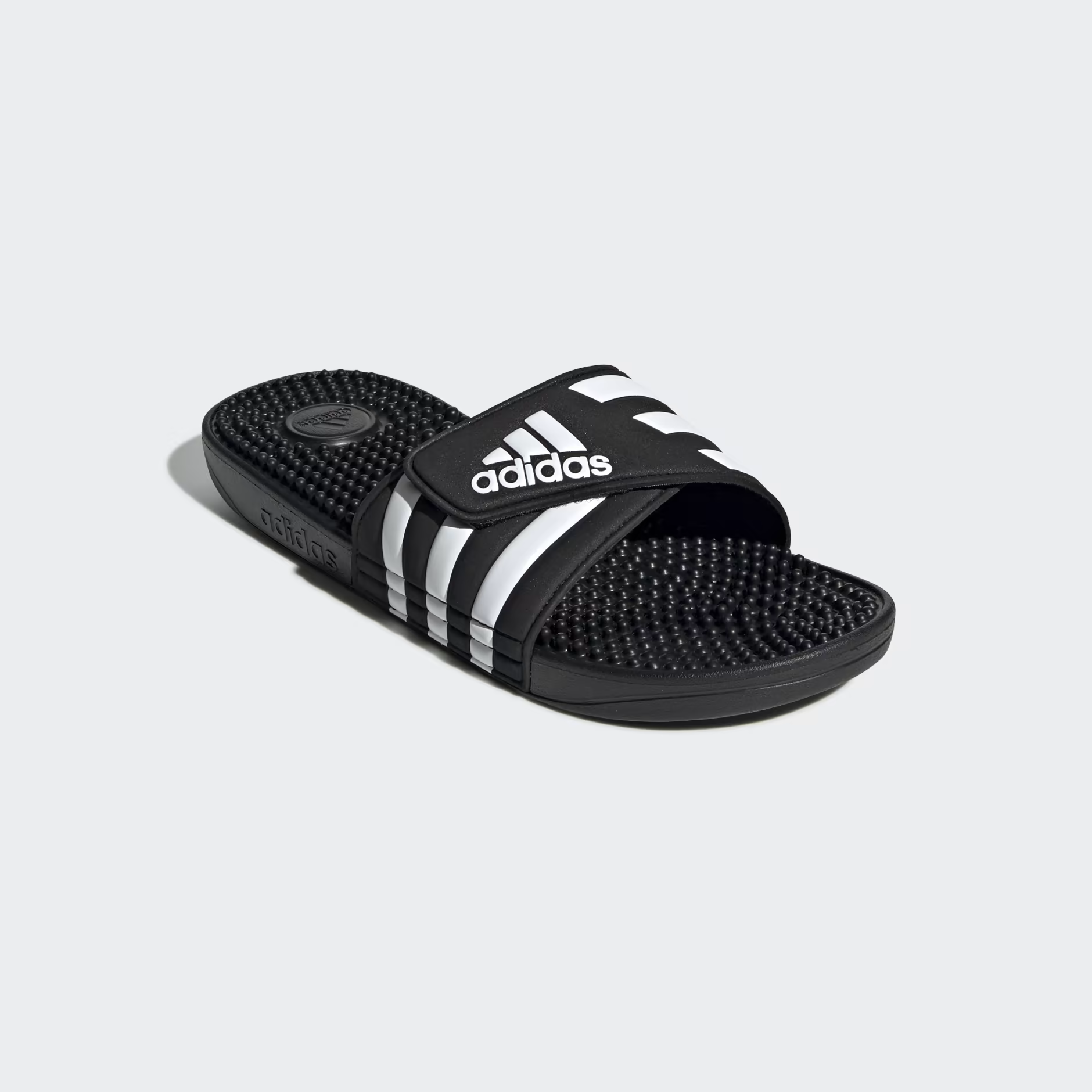 Claquette Adidas " Adissage " Black - White stripes