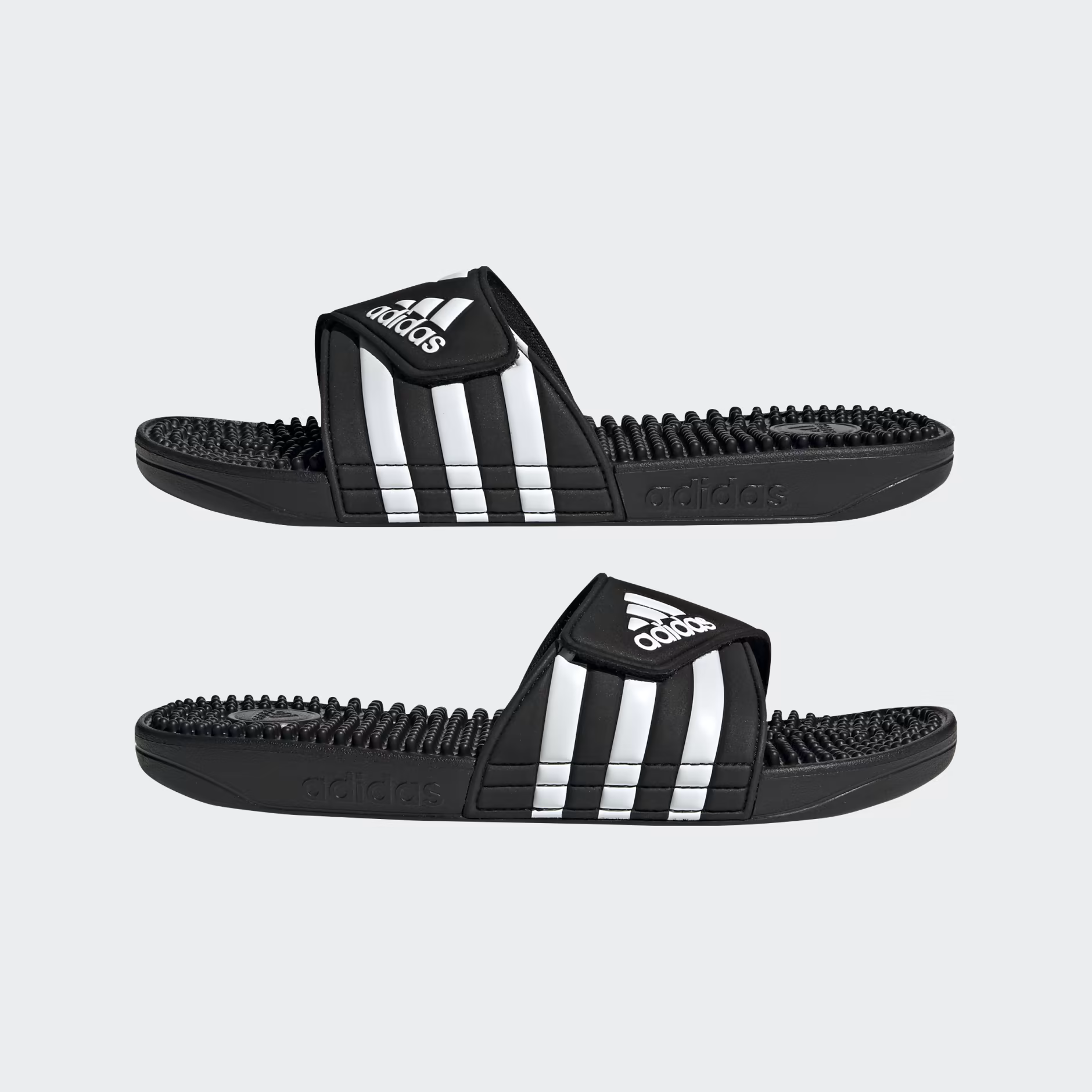 Claquette Adidas " Adissage " Black - White stripes