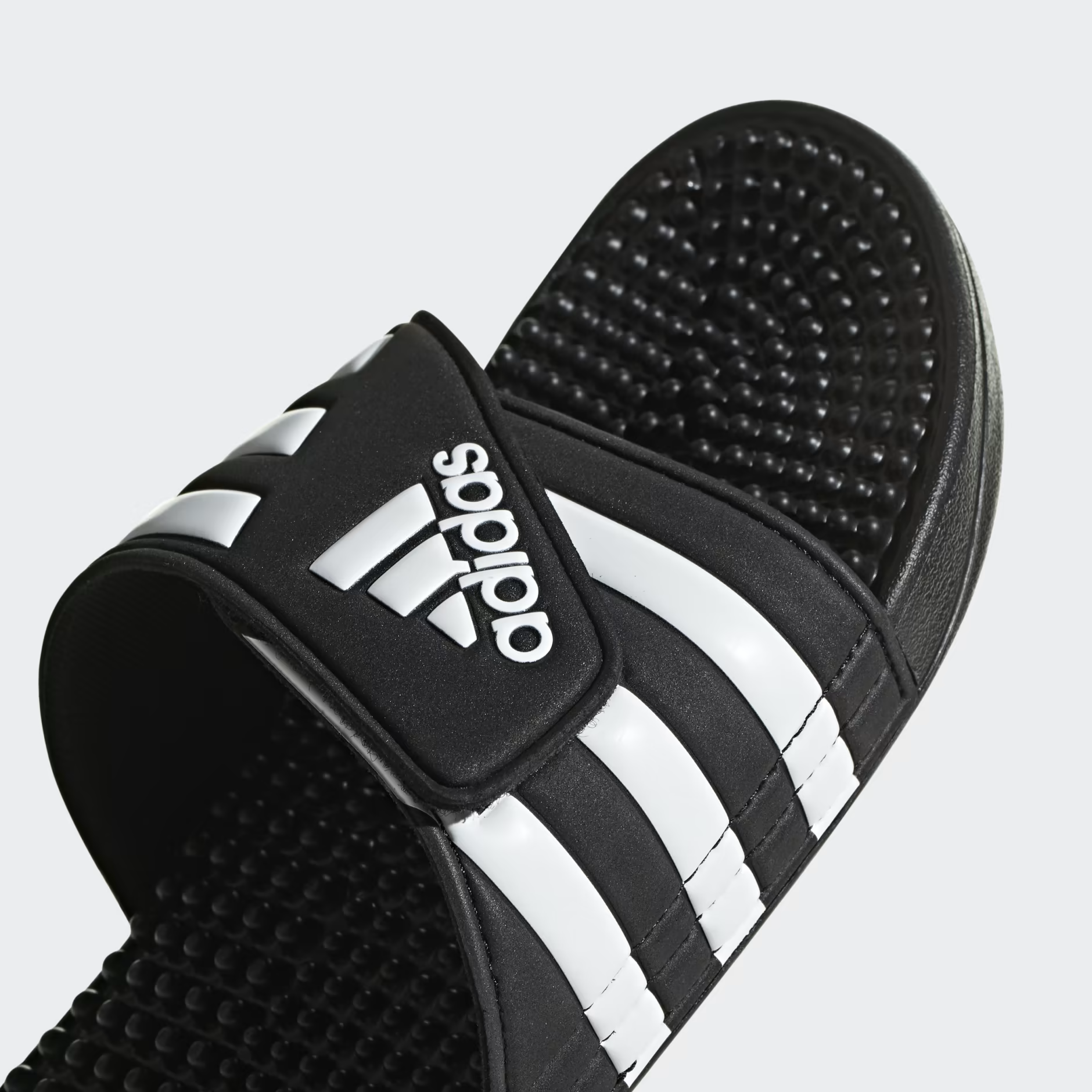 Claquette Adidas " Adissage " Black - White stripes
