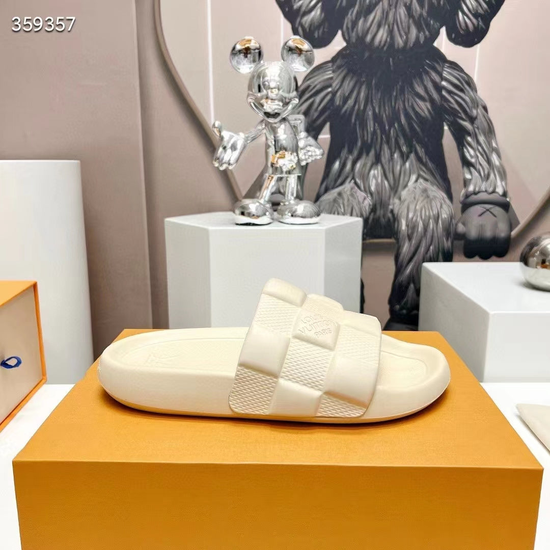 Claquette Lv Waterfront Damier Beige