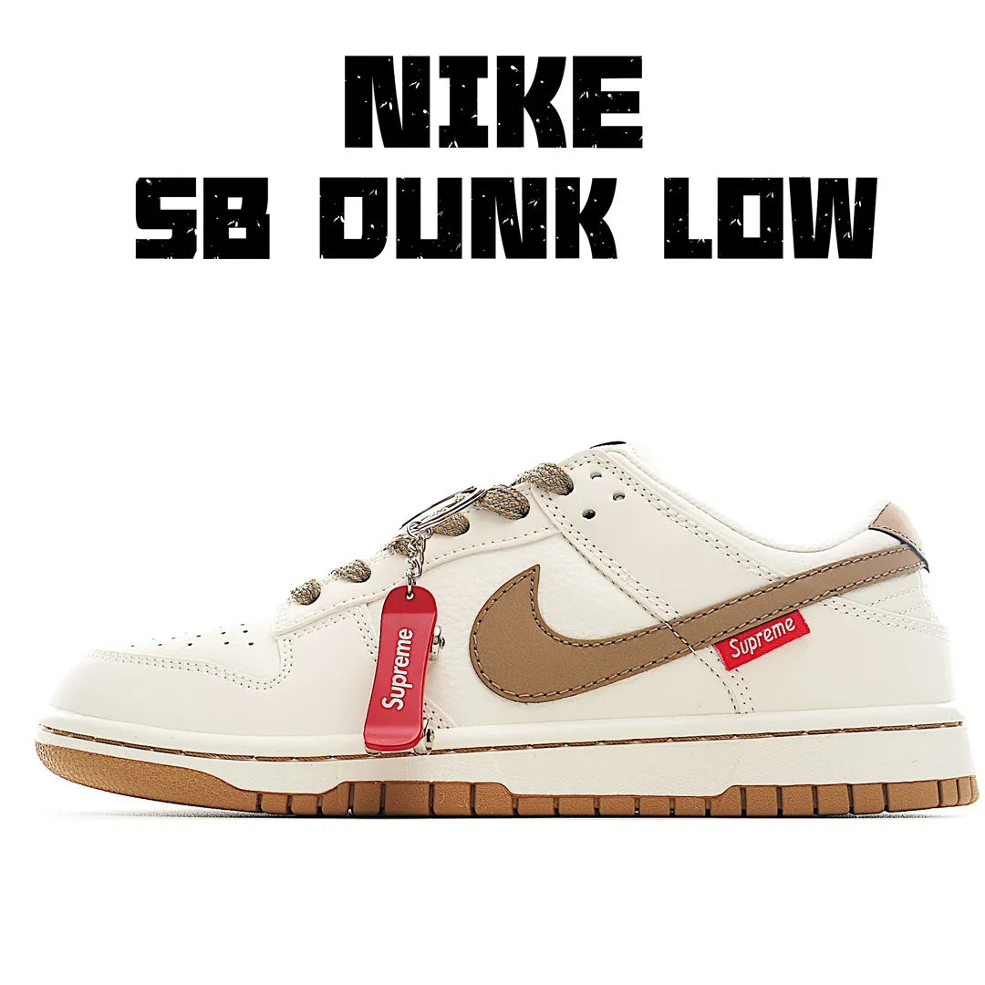 Nike SB Dunk Low Off White Supreme x Brown Red - Spadri Tunisie