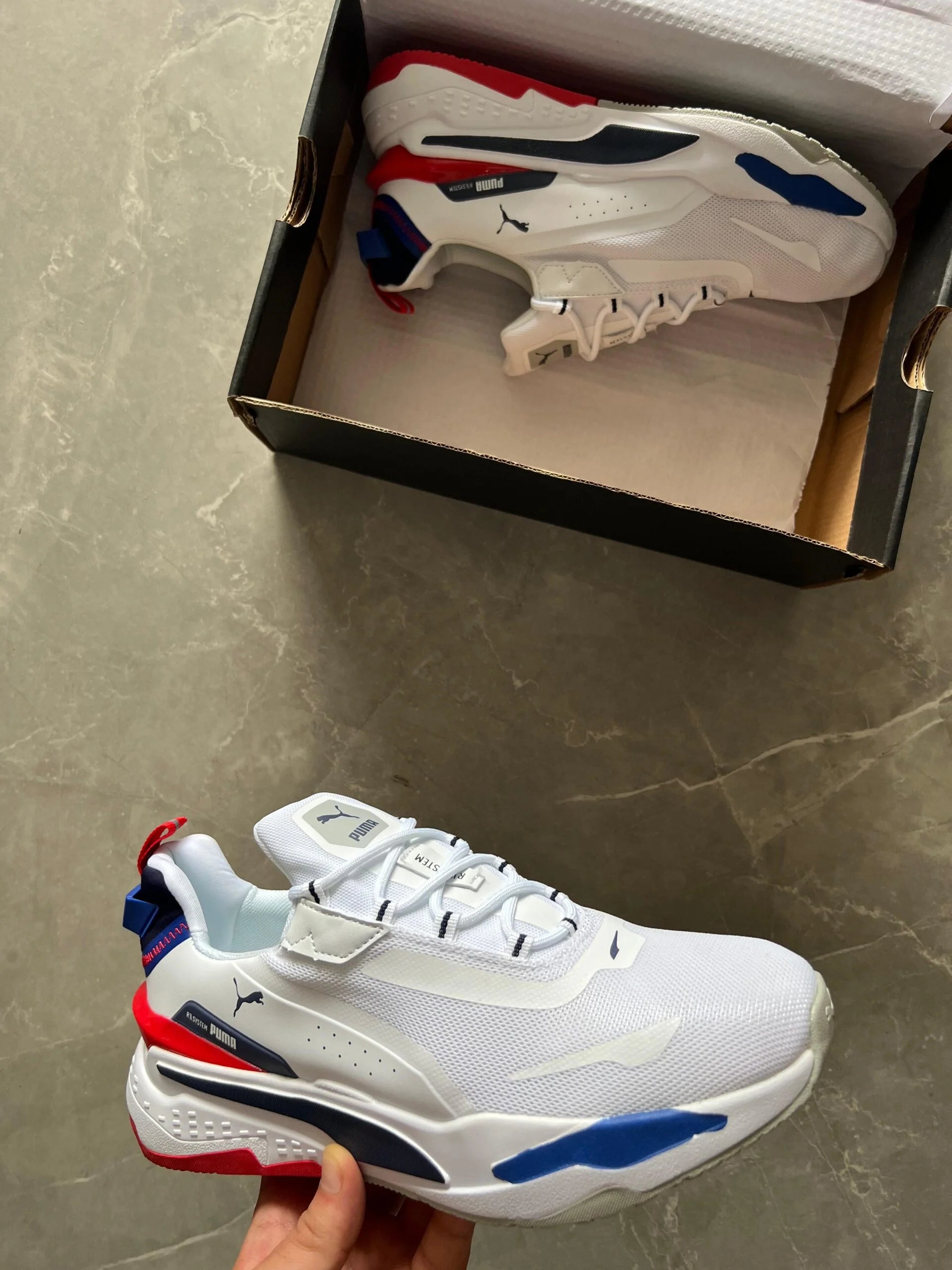 Puma R-system Red-blue Sports Shoes - Spadri Tunisie