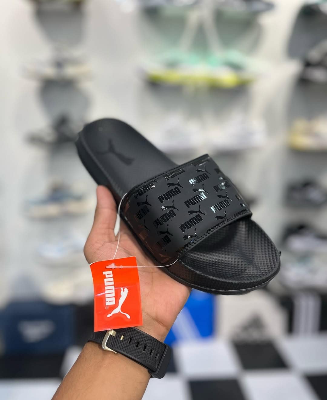 Claquette Puma soft foam Black/Metallic