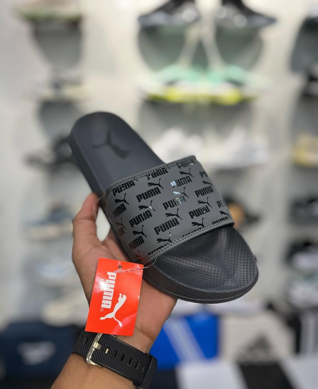 Claquette Puma soft foam Black/Grey